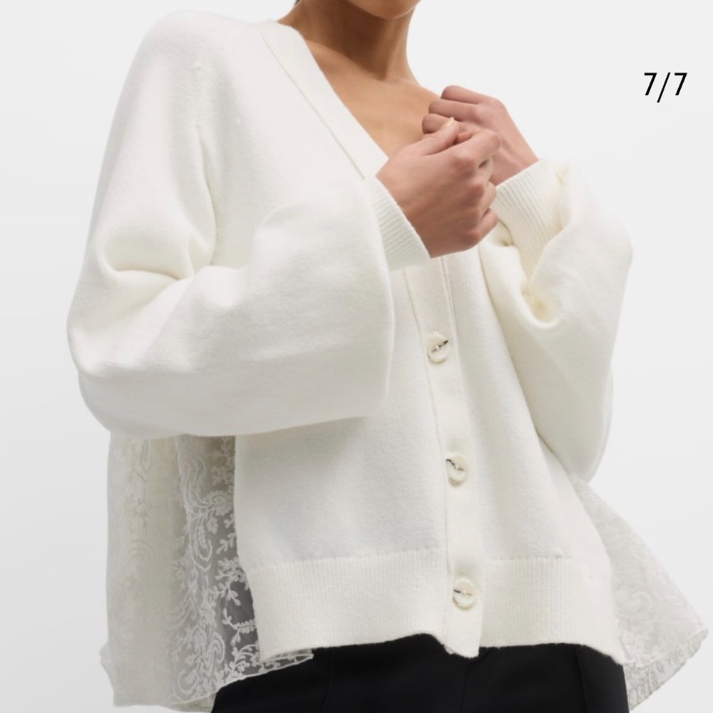 ADEAM Isabella Lace-Back Cardigan